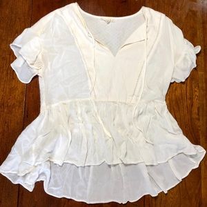 Copper Key Cream Peplum Top